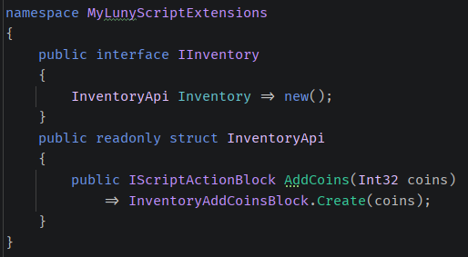 LunyScript API: User Extensions