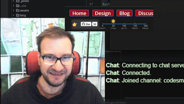 Reacting to 50 GitHub stars