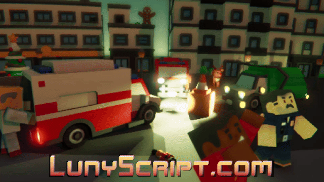 Flashing lights scene with a touch of Xmas