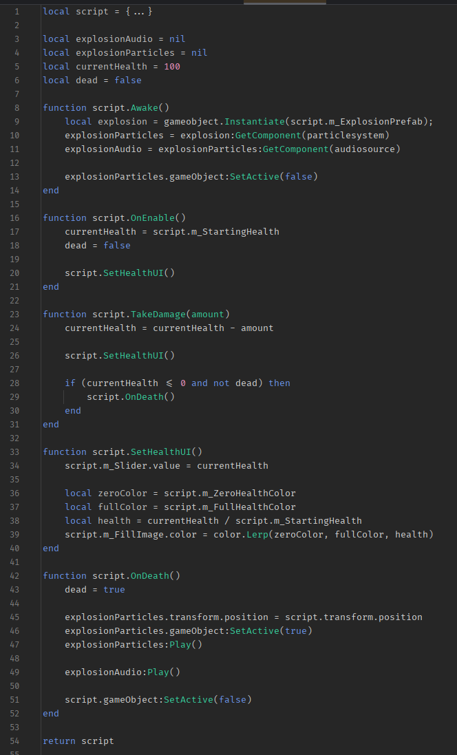 Lua Scripting Example
